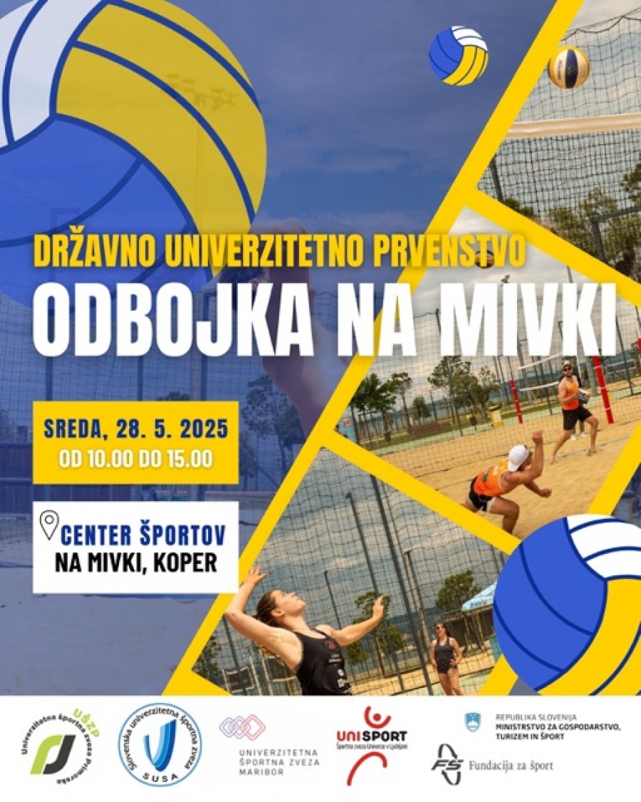 V Koper prihaja Državno univerzitetno prvenstvo v odbojki na mivki 2024/25