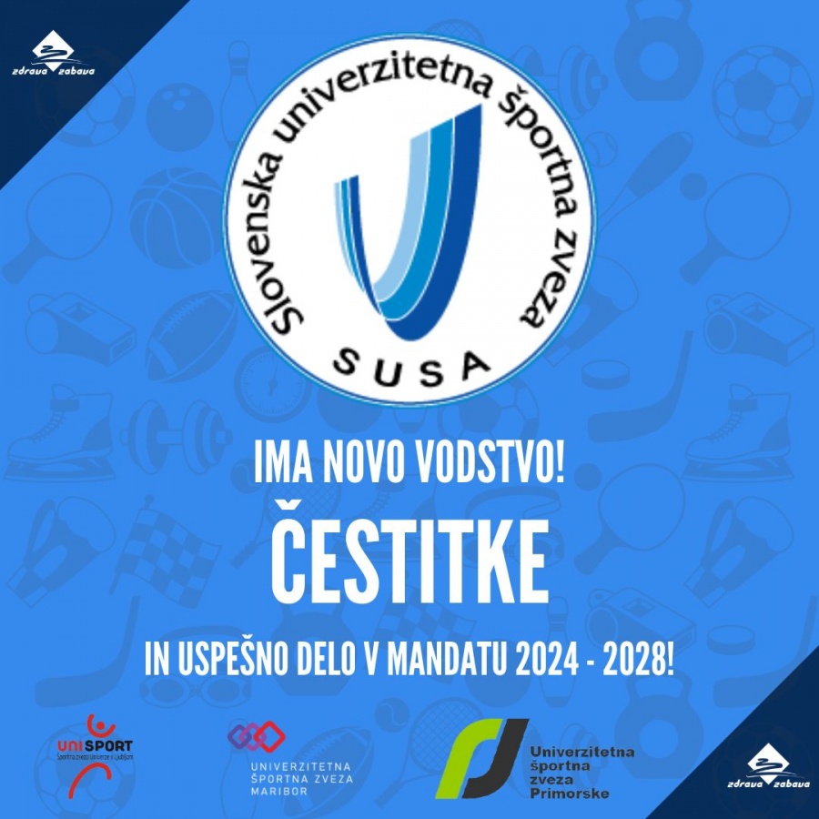 Novo vodstvo Slovenske univerzitetne &scaron;portne zveze (SUSA) za mandat 2024-2028!