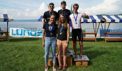 FOTO/VIDEO: Klemenčeva in Obreza državna univerzitetna prvaka v triatlonu