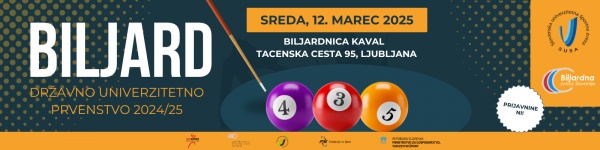 Razpis za Državno univerzitetno prvenstvo v biljardu 2024/25